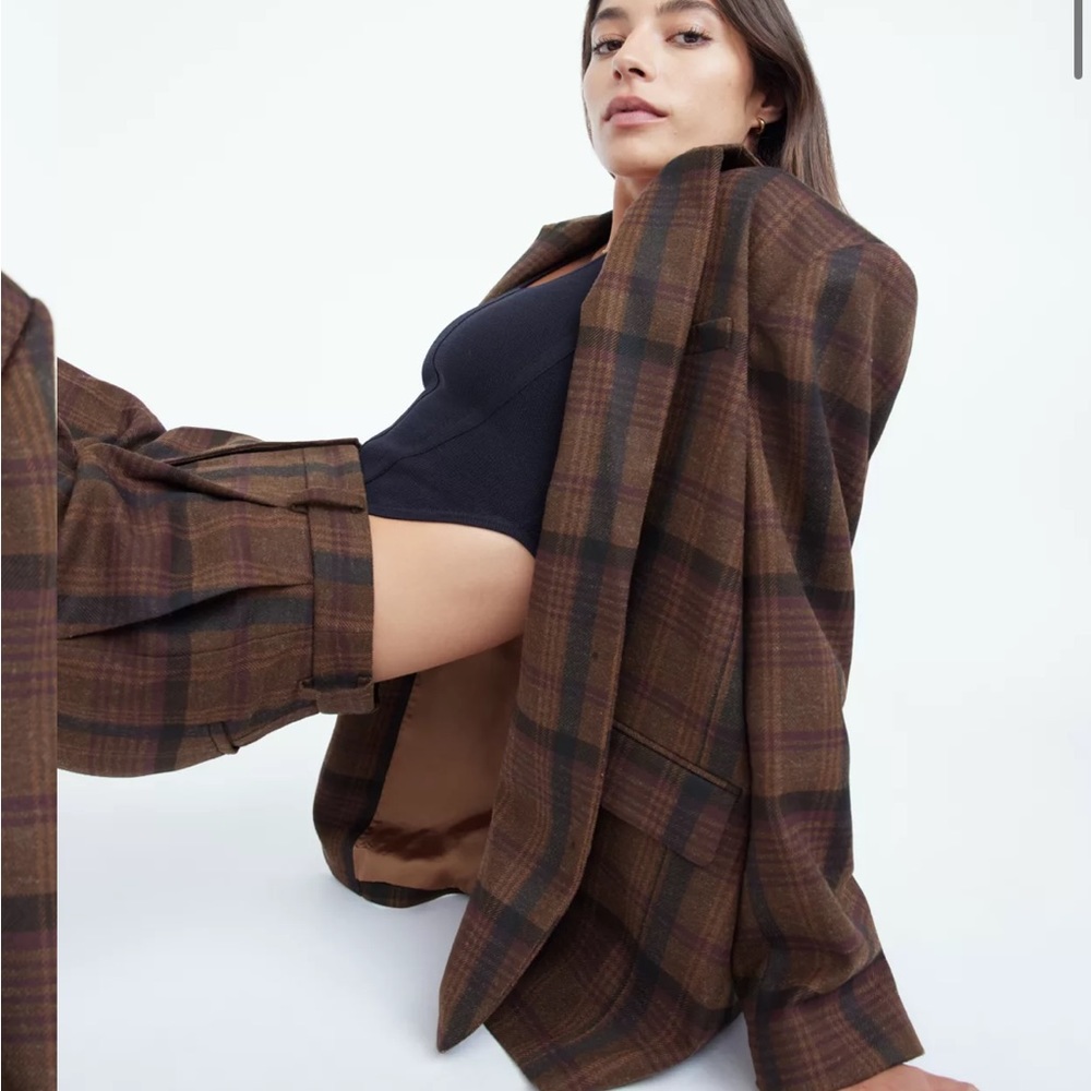 plaid department blazer